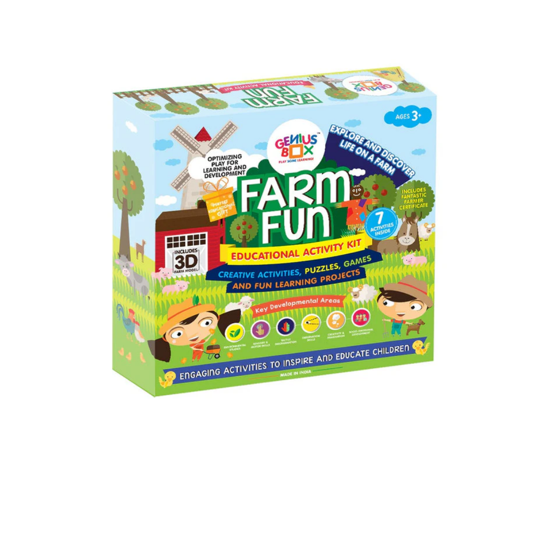 Geniusbox Farm Fun Educational Activity Kit Creative Activties, Puzzles