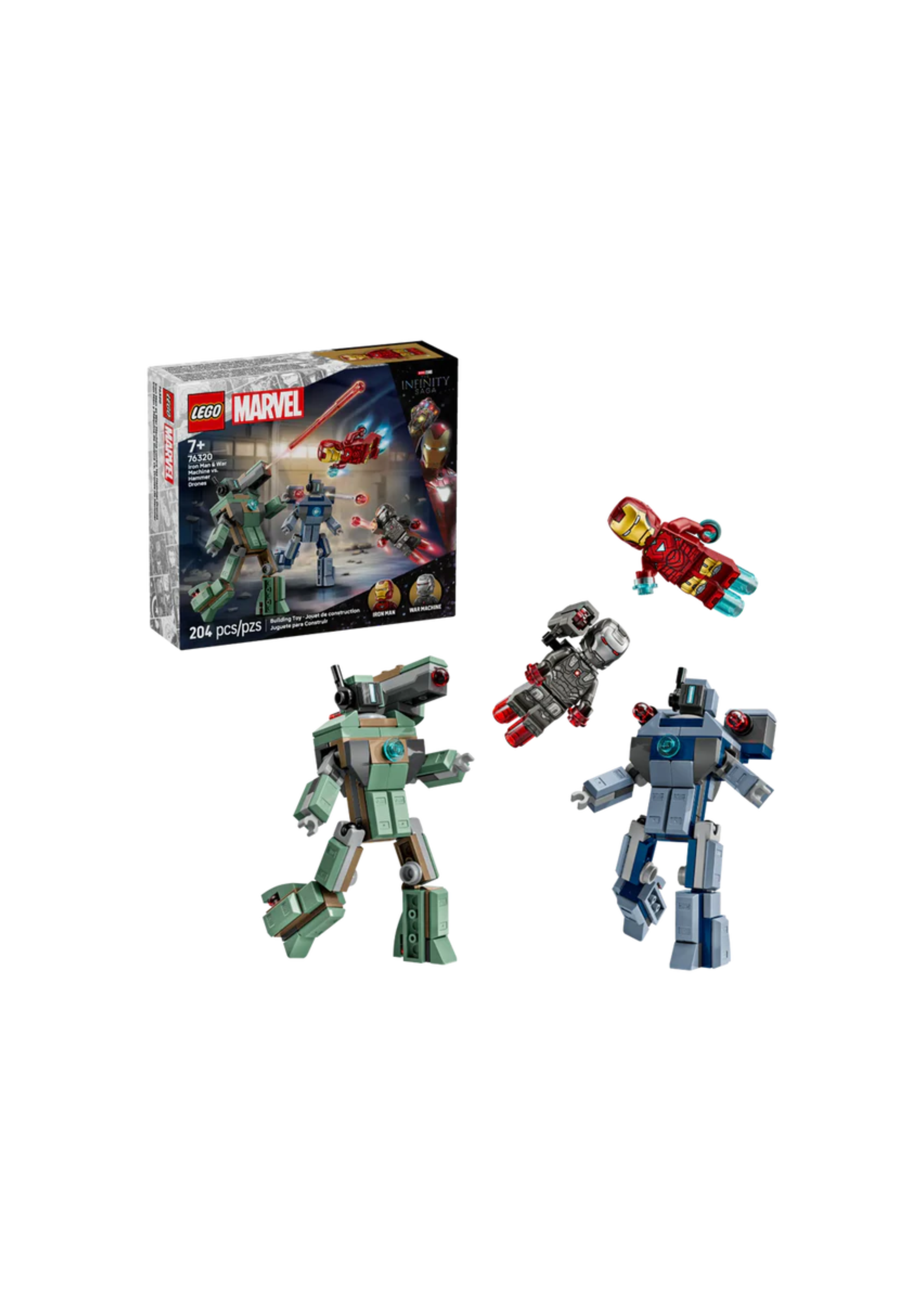 Lego 76320 Super Heroes Marvel Iron Man & War Machine vs. Hammer Drones (204 Pieces)