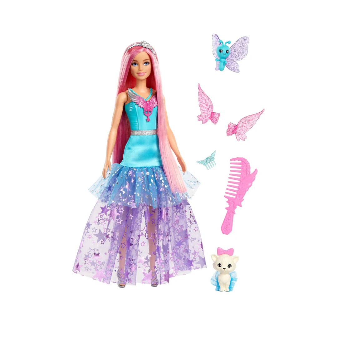 Mattel Barbie Doll With 2 Fantasy Pets, Barbie “Malibu” From Barbie A Touch Of Magic