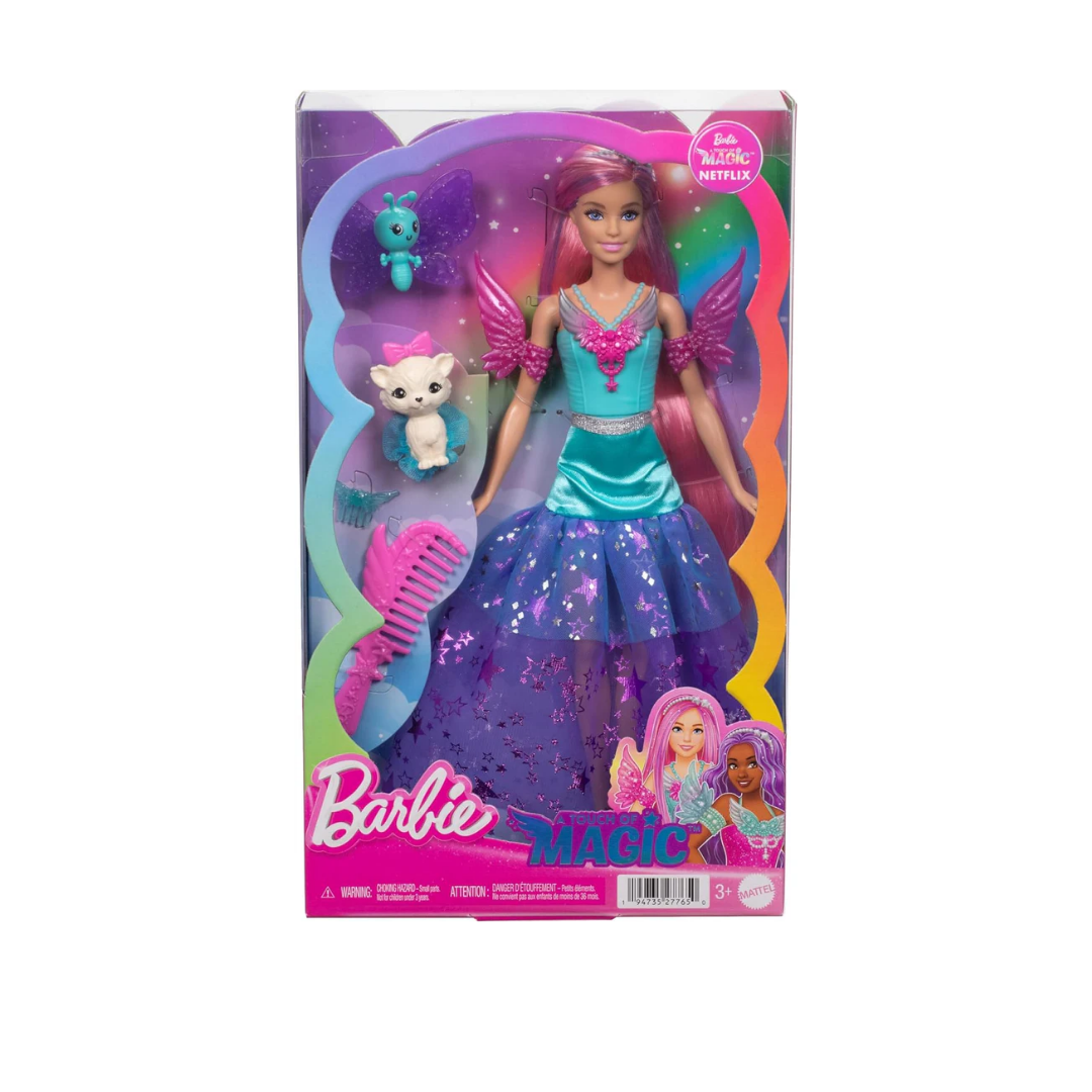 Mattel Barbie Doll With 2 Fantasy Pets, Barbie “Malibu” From Barbie A Touch Of Magic