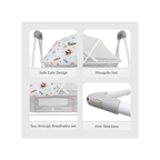 R for Rabbit Lullabies Plus Baby Cradle Auto Swing With Remote Control Grey