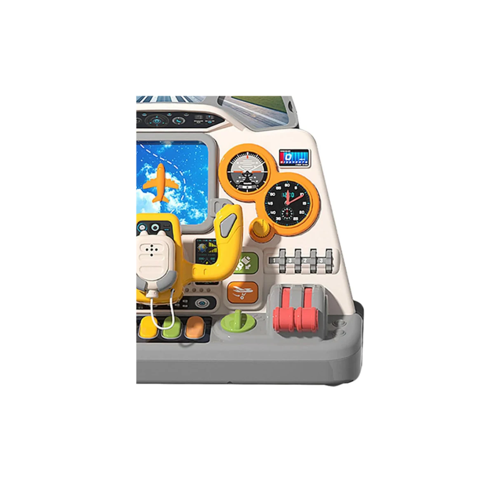 Rainbow Toys Simulation Aircraft Cockpit Busy Board Montessori Pretend Play Toy