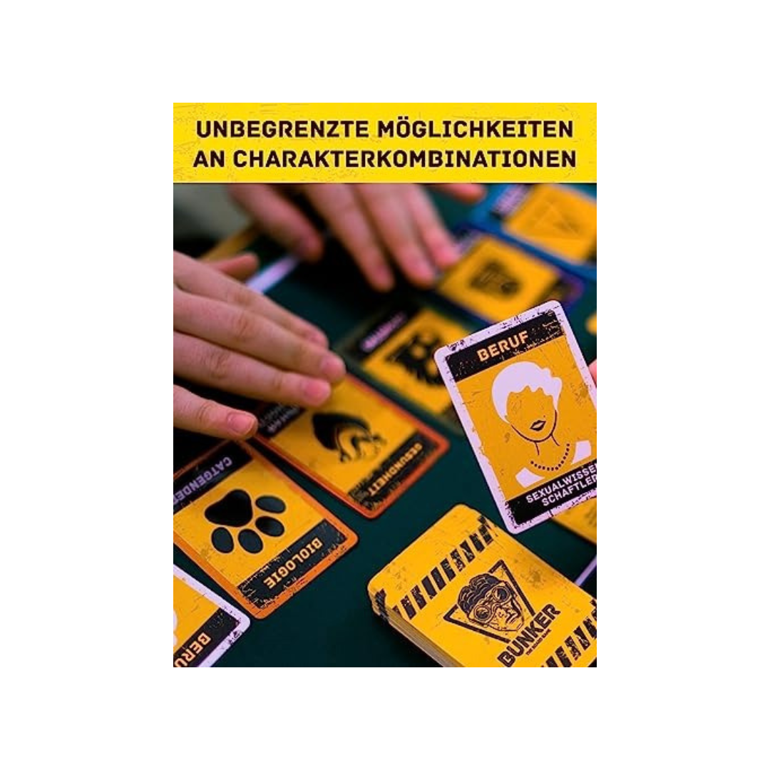 Bunker - Merciless Party Game for Adults from 18 Survival Only Through Strategy & Diplomacy | Black Humor, Bad Intrigues, Hard Decisions | 4-16 Players