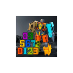 Gooeke Distortion  Number Big  Puzzle Board with Transforming Robot