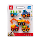 Hola Builder 4-WD Construction Truck 4 Pack Mini Construction Vehicle Toy Set for Kids