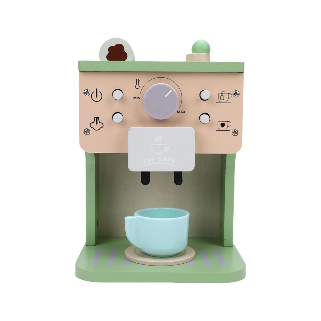 Wooden Coffee Maker Playset Afternoon Tea Espresso Machine for Kids Children