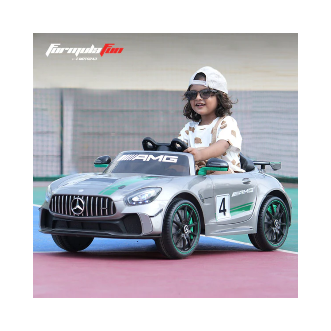 Emotorad Formula Fun Mercedes-Amg Gt4 Toy Ride-On Car (Silver)
