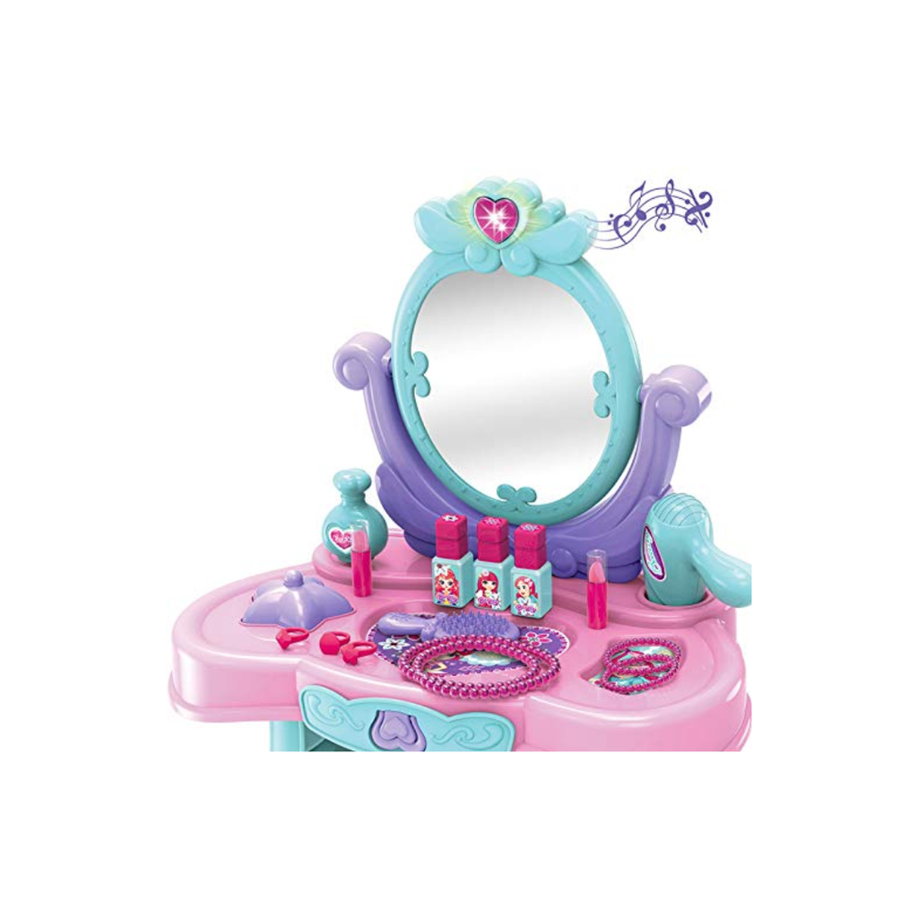 Xiong Cheng Girls Pretend Play Lovely Dressing Table Set with Music and Lights