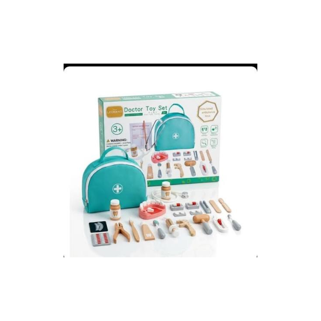 Rainbow Toys Wooden Doctor Kit for Kids with Stethescope