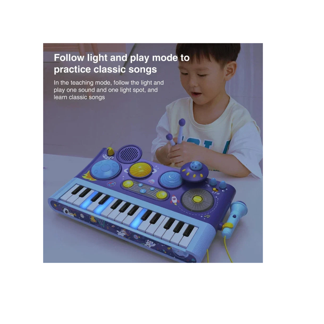 Early Learning Piano Keyboard Toy Infant Toys – Electronic Music Set with Microphone, Lights & Educational Modes