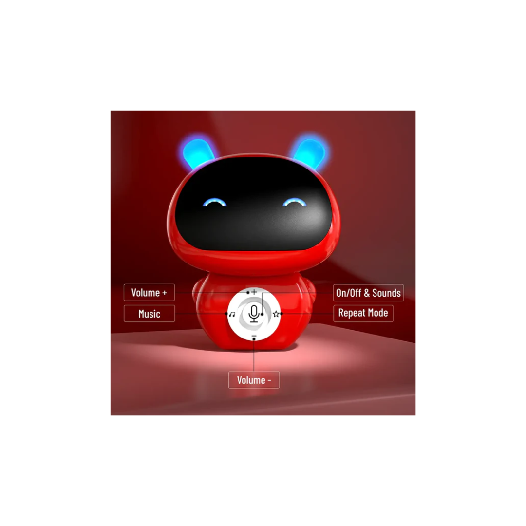 Mirana Mr. Robot Talk Back Toy for Kids - 3 Voice Changing Effects, Onboarded Music Red