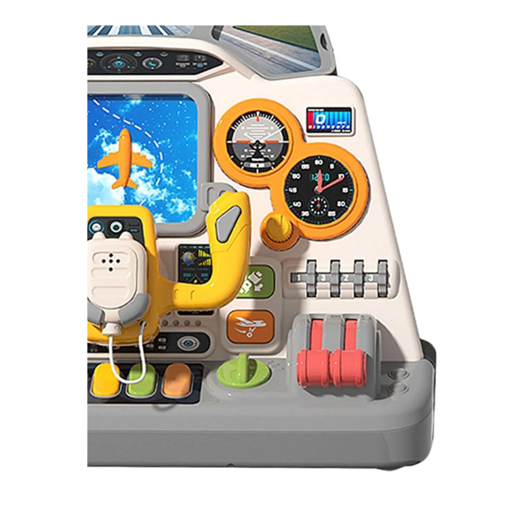 Rainbow Toys Simulation Aircraft Cockpit Busy Board Montessori Pretend Play Toy