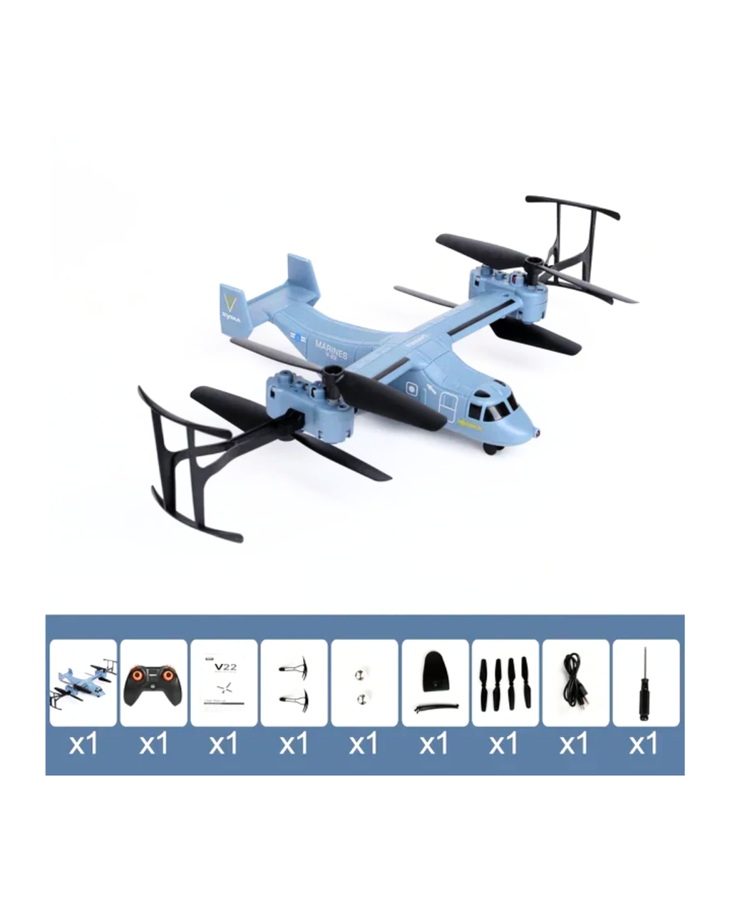 SYMA Osprey V22 Remote Control Aircraft – 2.4GHz RC Tilt-Rotor Aircraft with Gyroscope & Hover Function