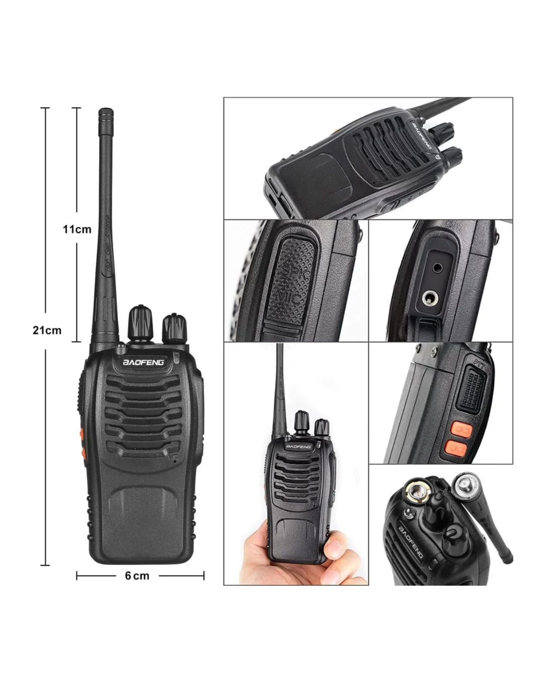 Baofeng Walkie Talkies BF-888S Rechargeable Two-Way Radios for Adults