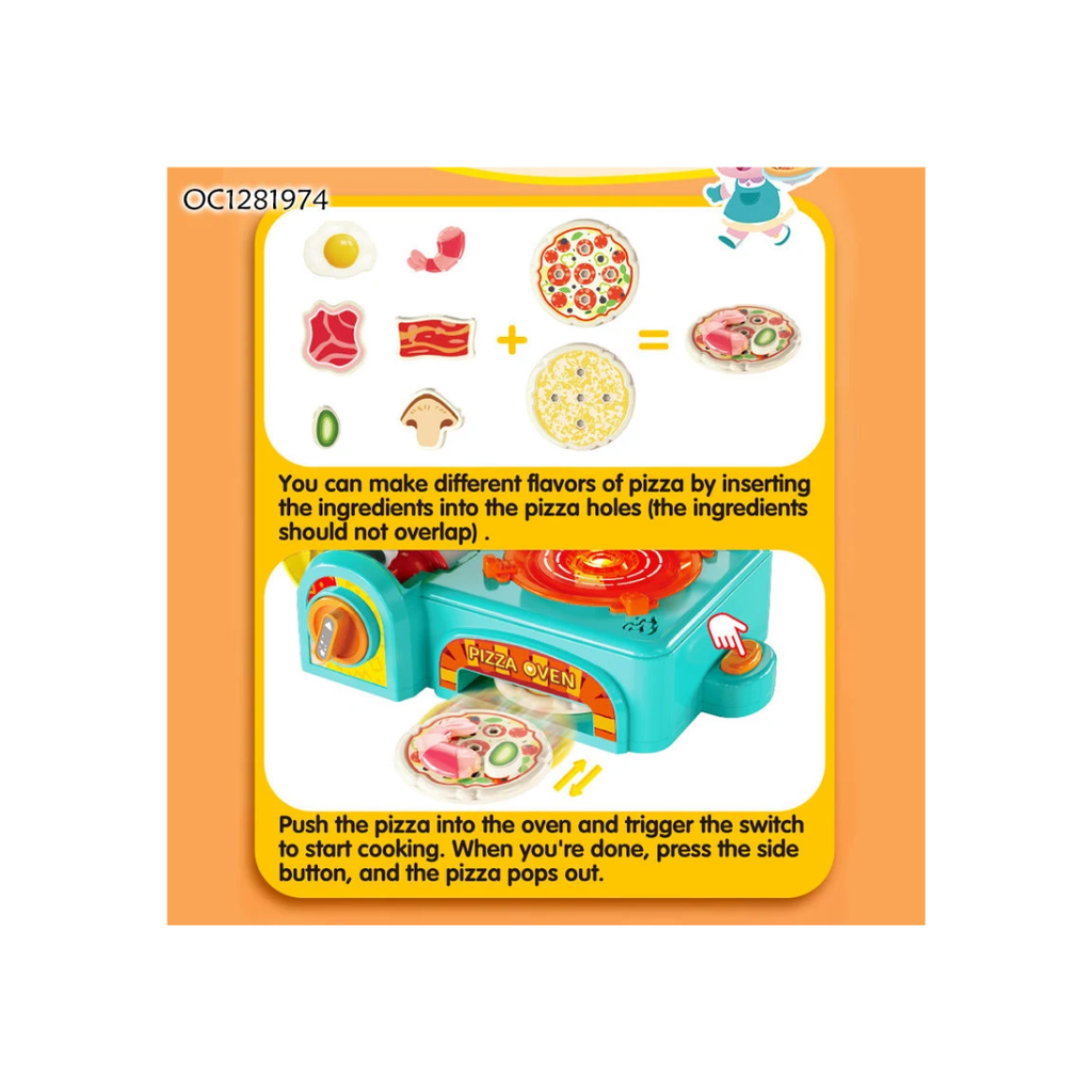 FiveStar Kitchen Pretend Play Plastic Toy Gas Stove Set Kids Cooking Tableware Play Set