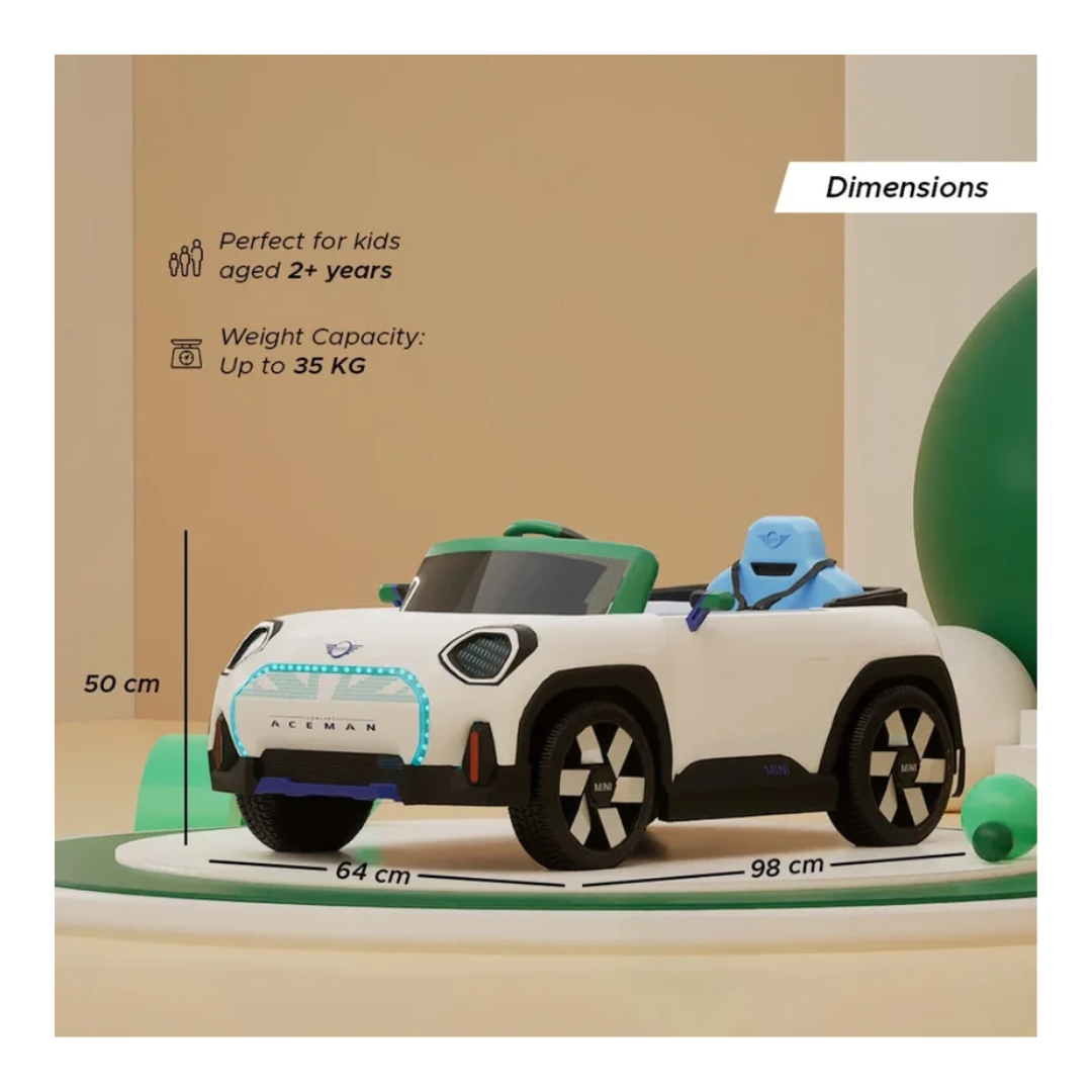 Emotorad Formula Fun Battery Oprated  Car Mini Cooper Aceman -White