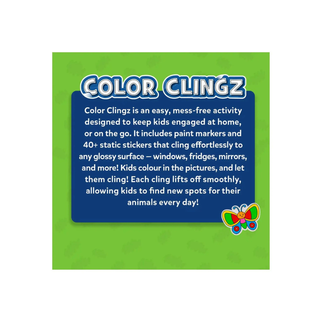 Skillmatics Color Clingz Amazing Animals - Mess-Free Reusable Static Stickers