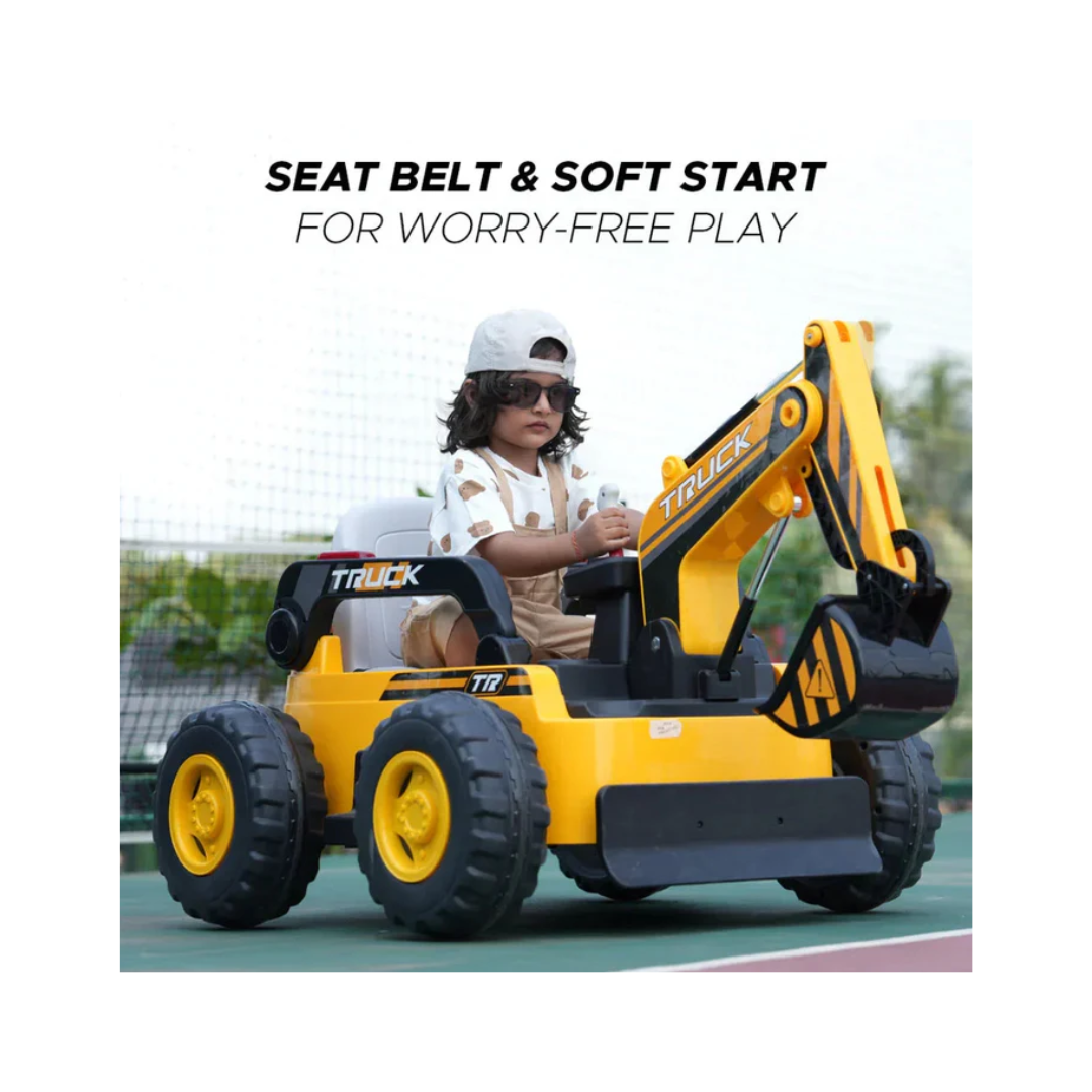 Emotorad Formula Fun Mini Excavator Toy Ride-On Car (Yellow-Black), 3-7Years