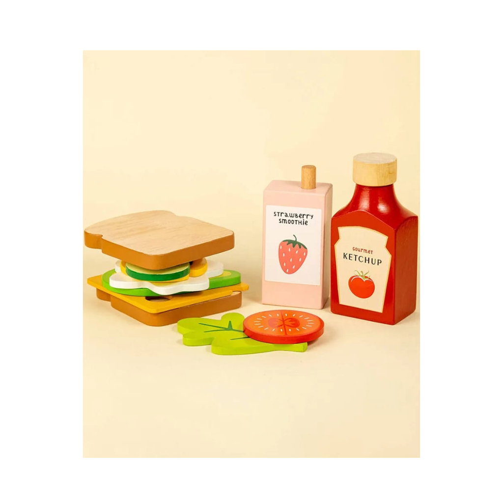 Playblox 'Toasty House' Wooden Breakfast Play Set - Pretend Play