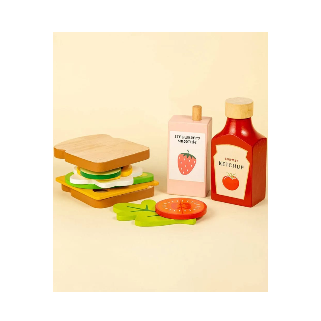 Playblox 'Toasty House' Wooden Breakfast Play Set - Pretend Play