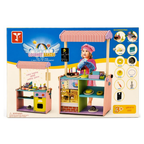 Wooden Bakery Shop Play Set with Cash Counter & Pretend Food Accessories