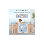 R For Rabbit Joyland Playard For Kids 14-Panel Playard Sturdy and Stable Structure Blue Orange