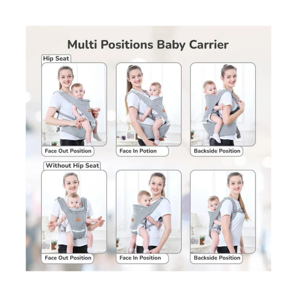 R For Rabbit Upsy Daisy Ergo 8-in-1 Hip Seat Baby Carrier Light Grey