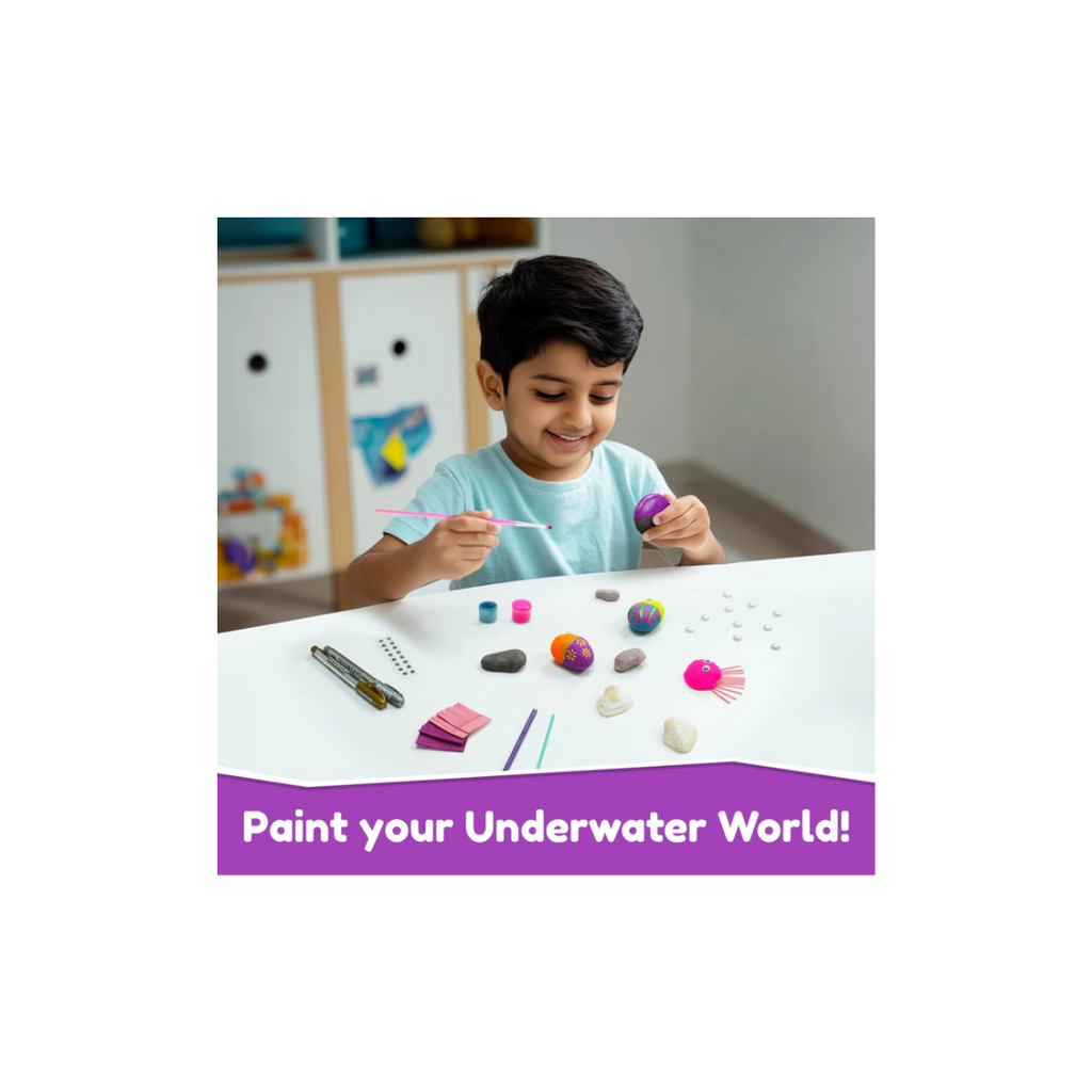 Bloomingo Art & Craft Kit - Rock Painting Kit Magical Underwater Kingdom