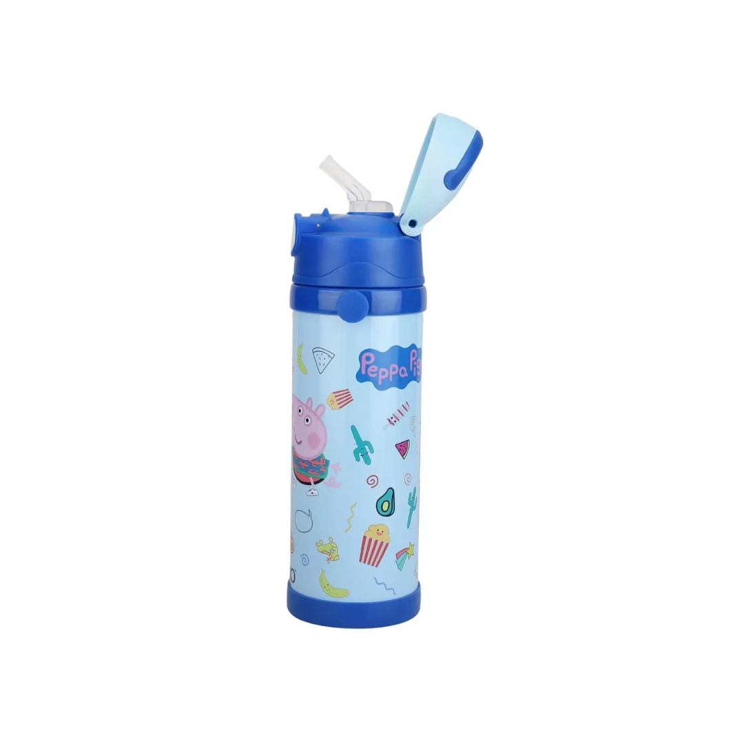 YOUP Stainless Steel Blue Color Peppa Pig Insulated Double Wall Sipper Bottle Lucas – 500 ML Assorted Color