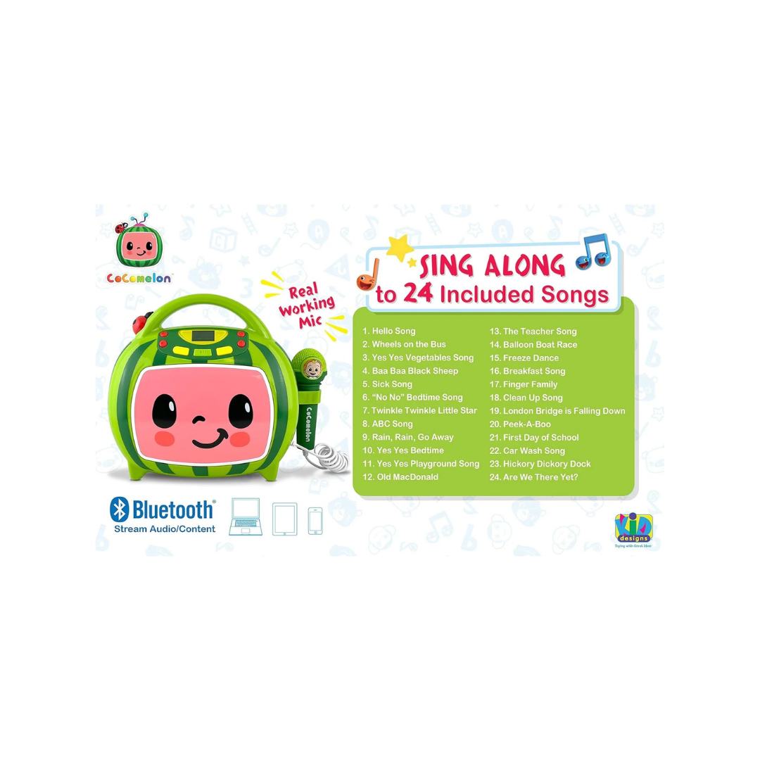 Rainbow Toys Cocomelon Karaoke Machine, Portable Bluetooth Speaker with Microphone for Kids, Built-in Cocomelon Songs