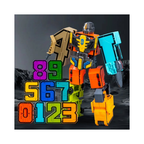 Gooeke Distortion  Number Puzzle Board with Transforming Robot