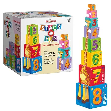 Toymate Stack O Fun- 8 Educational Learning, Stacking & Balancing Blocks