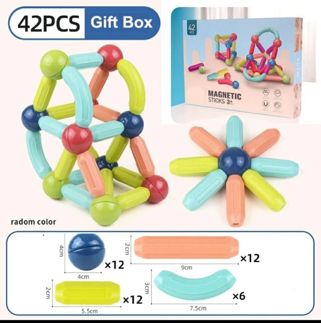 Dige 42 Pcs Colorful Magnetic Blocks Sticks