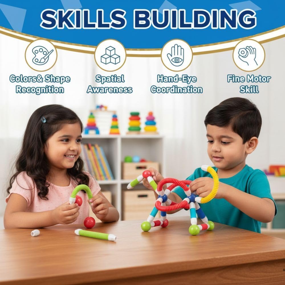 Rainbow Toys 2-Piece Flexible Magnetic Building Blocks Set 42pcs