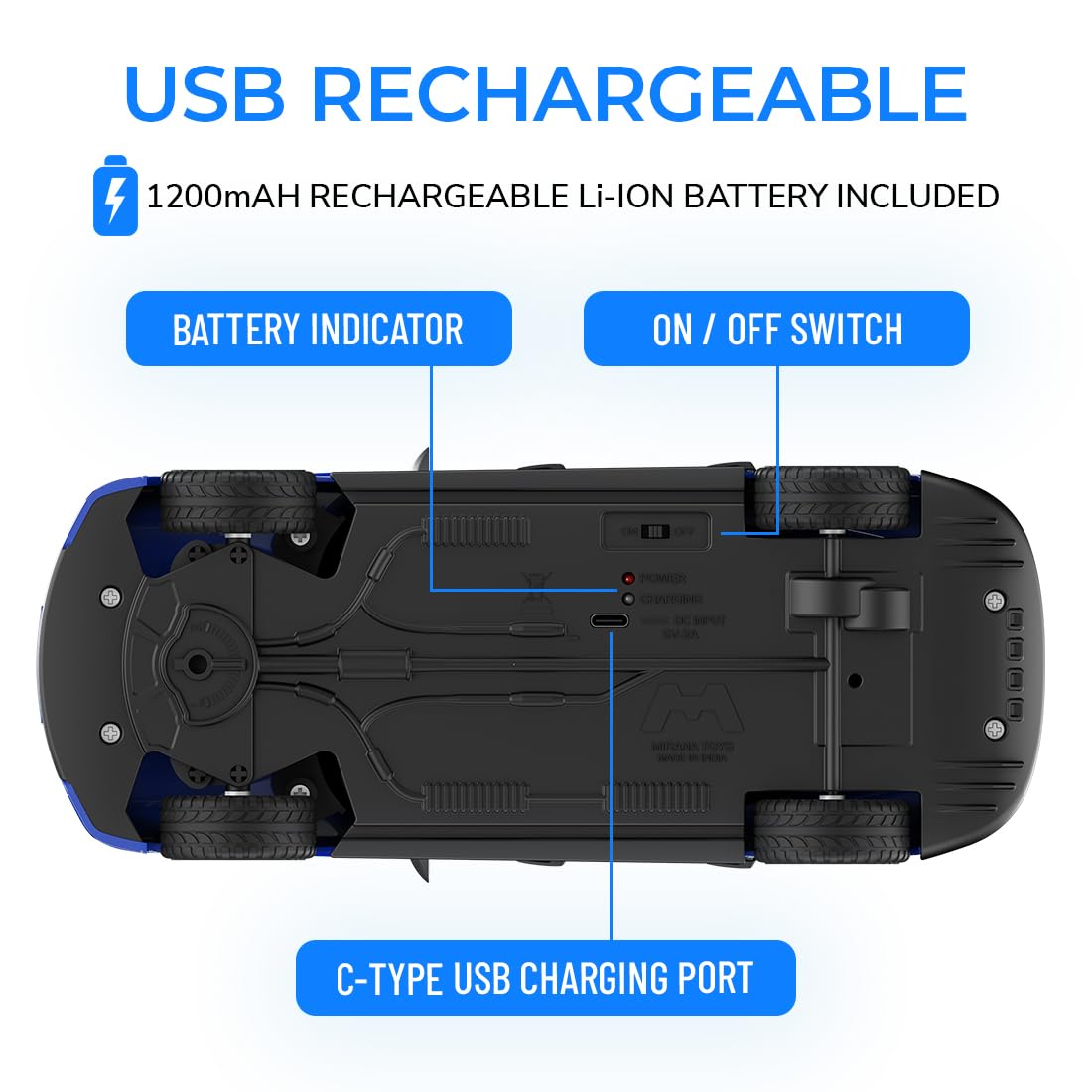 Mirana Tracer Remote & App Controlled Car Blue