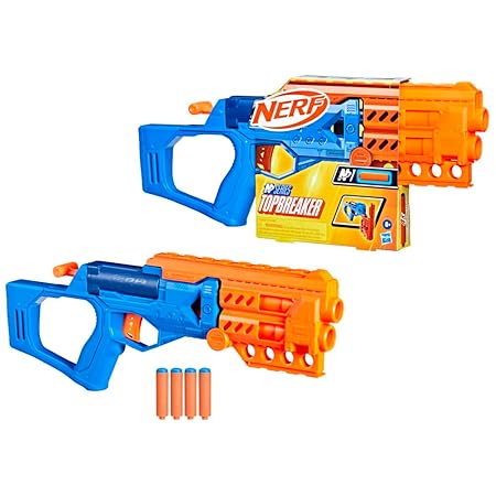 Hasbro Nerf N Series Topbreaker Blaster, 4 Official Nerf N1 Darts Compatible