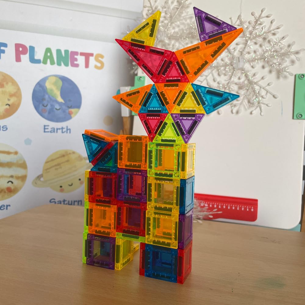 Open Ended MiniMag Travel Magnetic Tiles -60 Piece