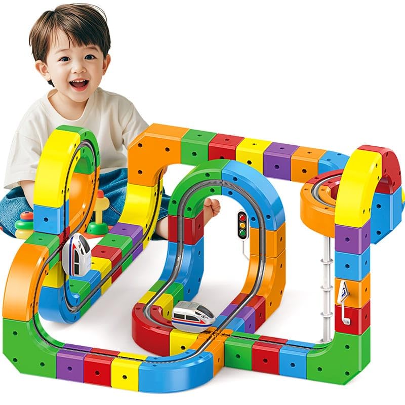 Magnetic Building Blocks Track DIY Car Set 130pcs