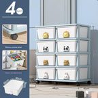 Versatile 4 Lyer Rolling Storage Rack with 8 Drawer