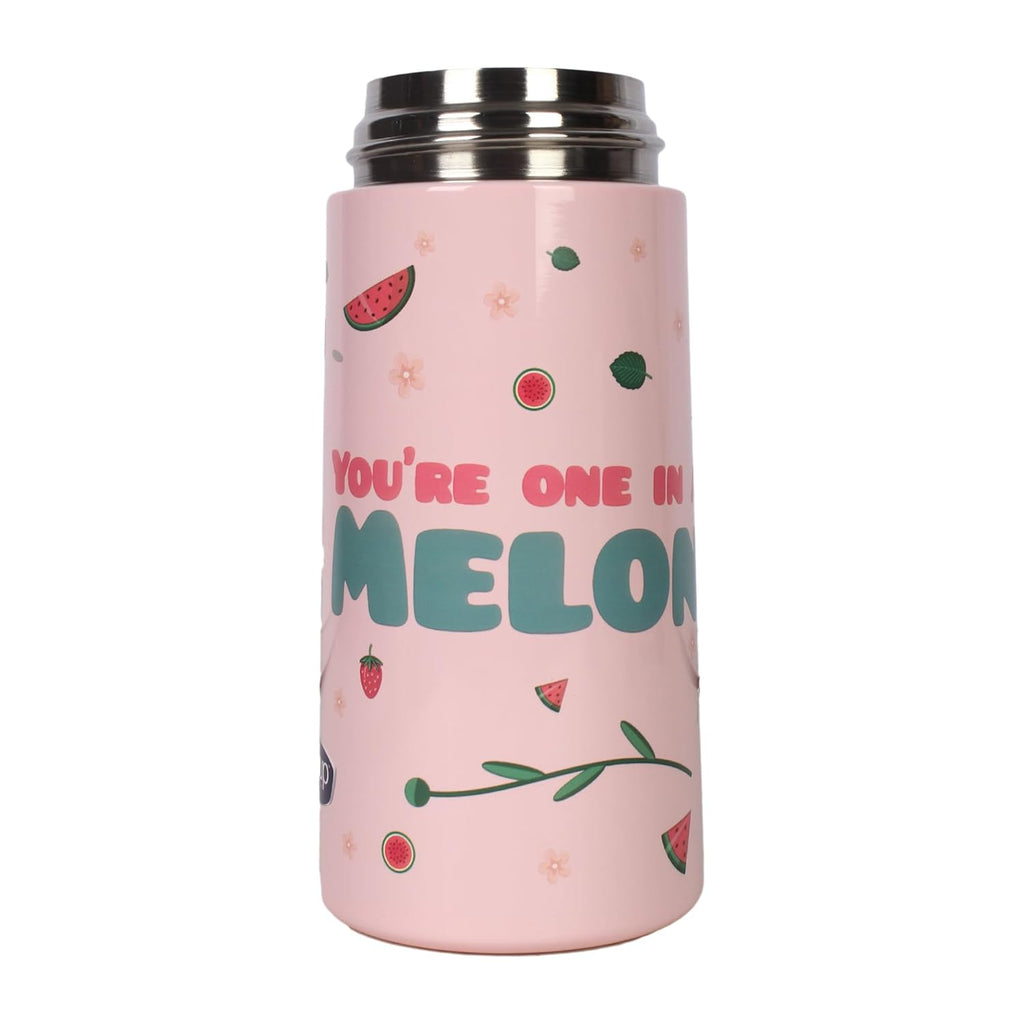 Youp Stainless Steel Insulated Green Color Dinasour Theme Kids Anti-dust Sipper Bottle Tinkler - 400 ml