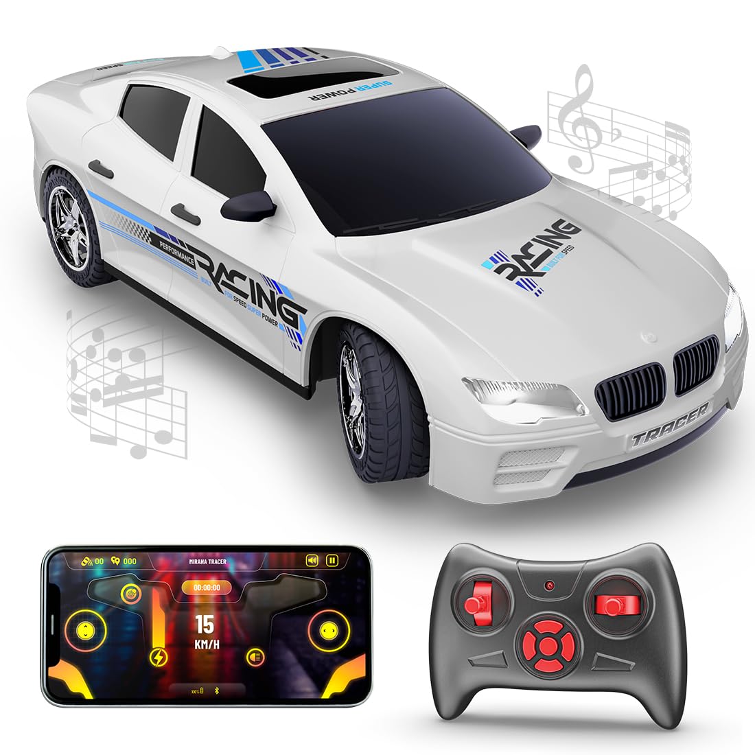 Mirana Tracer Remote & App Controlled Car White