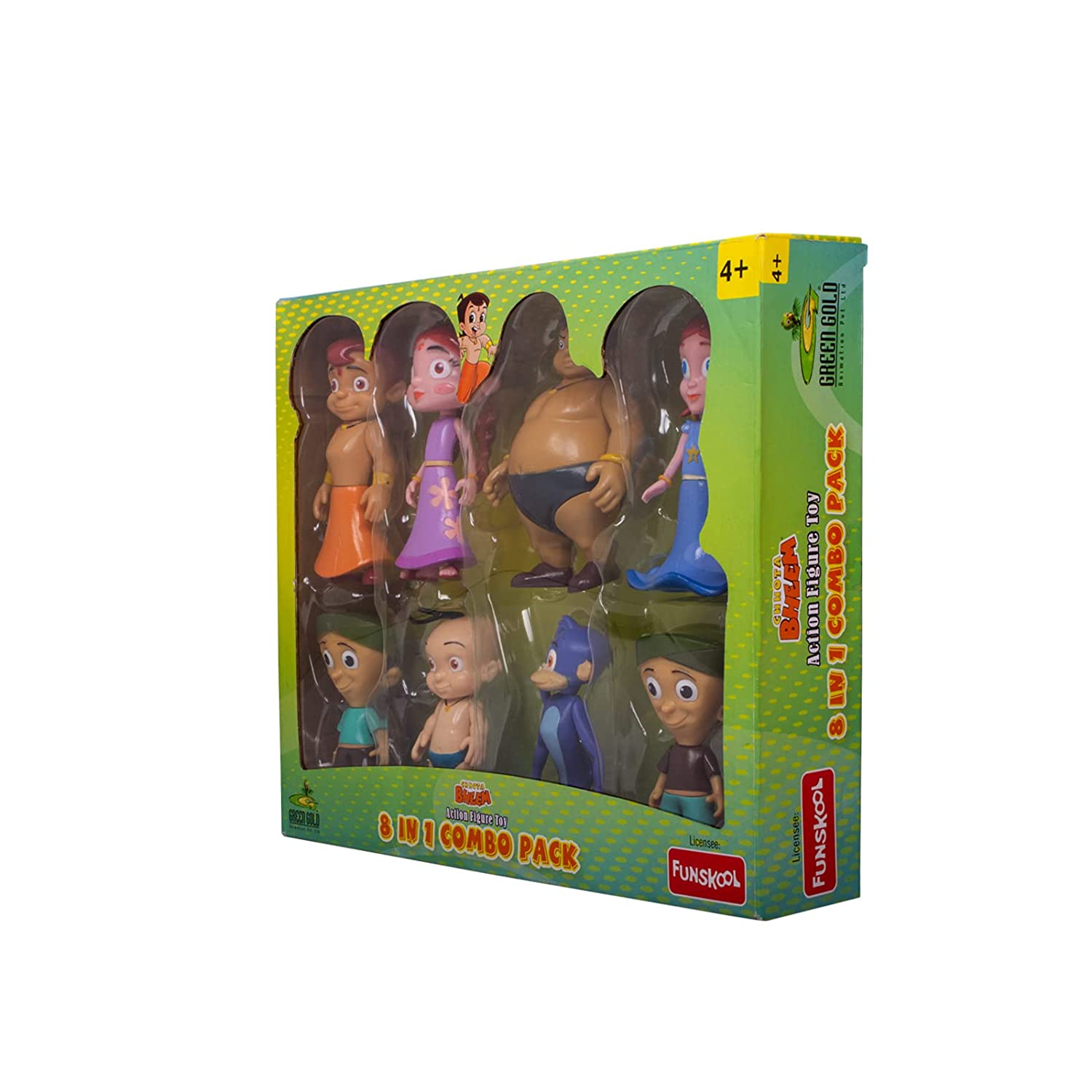 Funskool Chhota Bheem and Friends with Articulation 8IN1 4 Inch Action Figure Pack