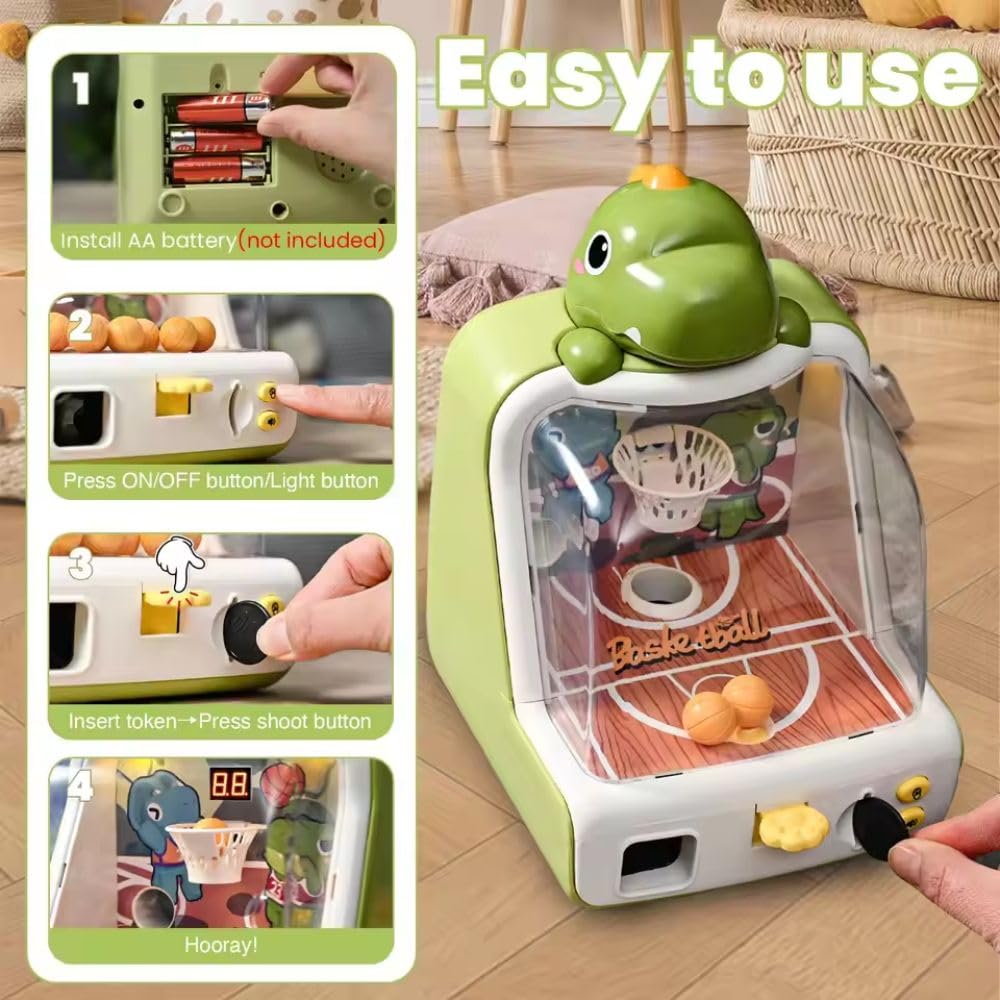 Mini Basketball Shooting Machine for Kids – Interactive Basketball Game with Balls & Coins 3+ Years