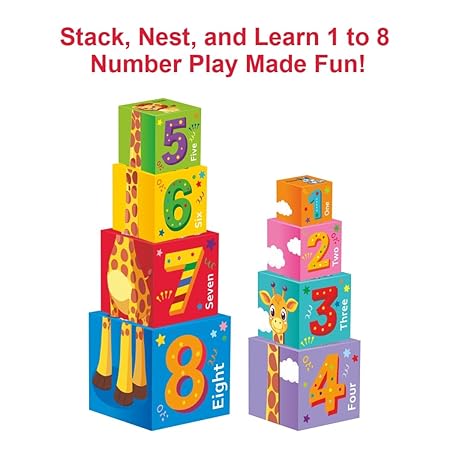 Toymate Stack O Fun- 8 Educational Learning, Stacking & Balancing Blocks
