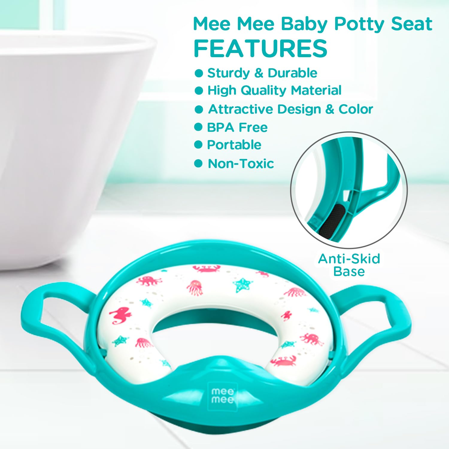 Mee Mee Cushioned portable Baby Potty Seat for Toilet Training