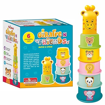 Toymate Giraffe N Friends Game for Toddler Kids - Stacking Cups