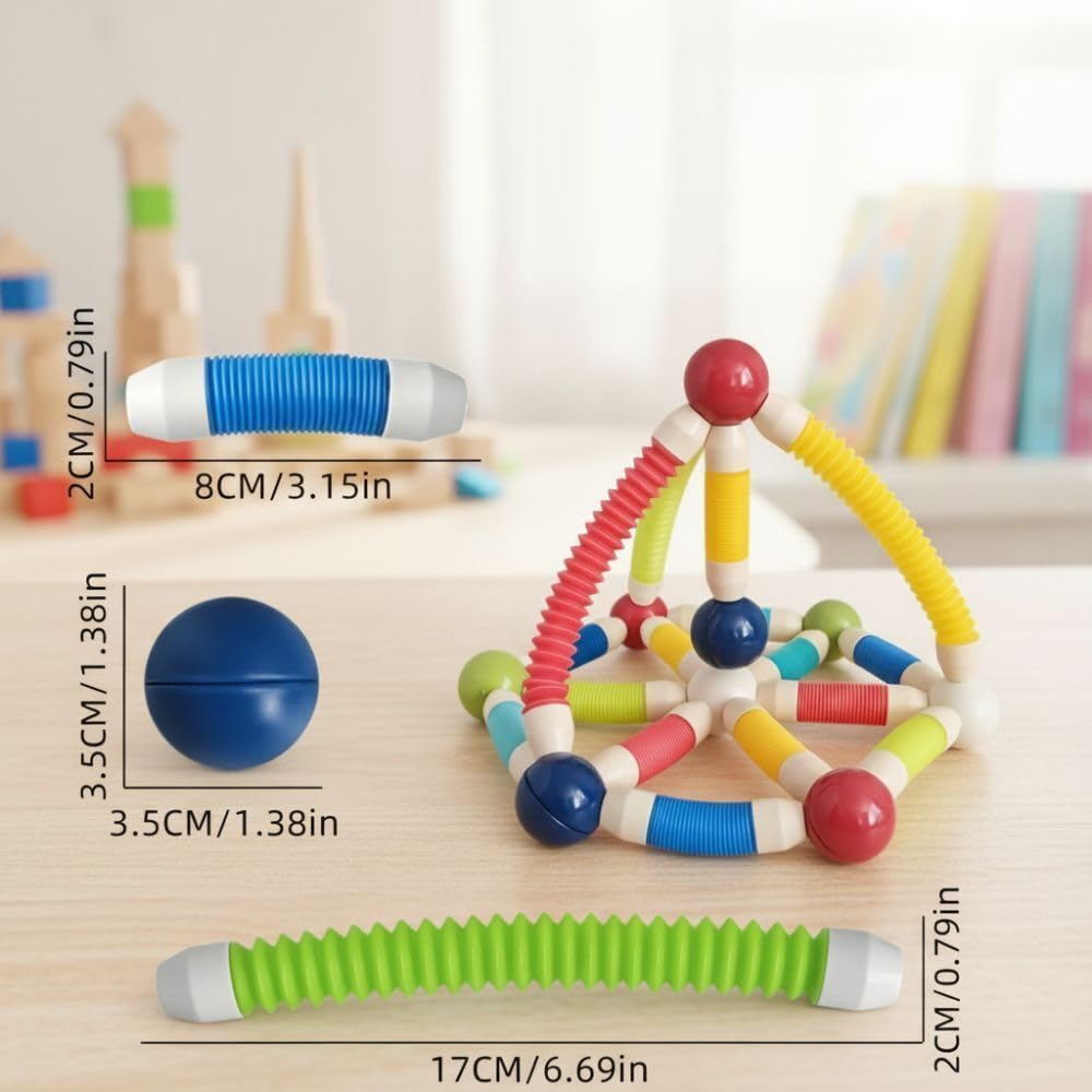 Rainbow Toys 2-Piece Flexible Magnetic Building Blocks Set 42pcs