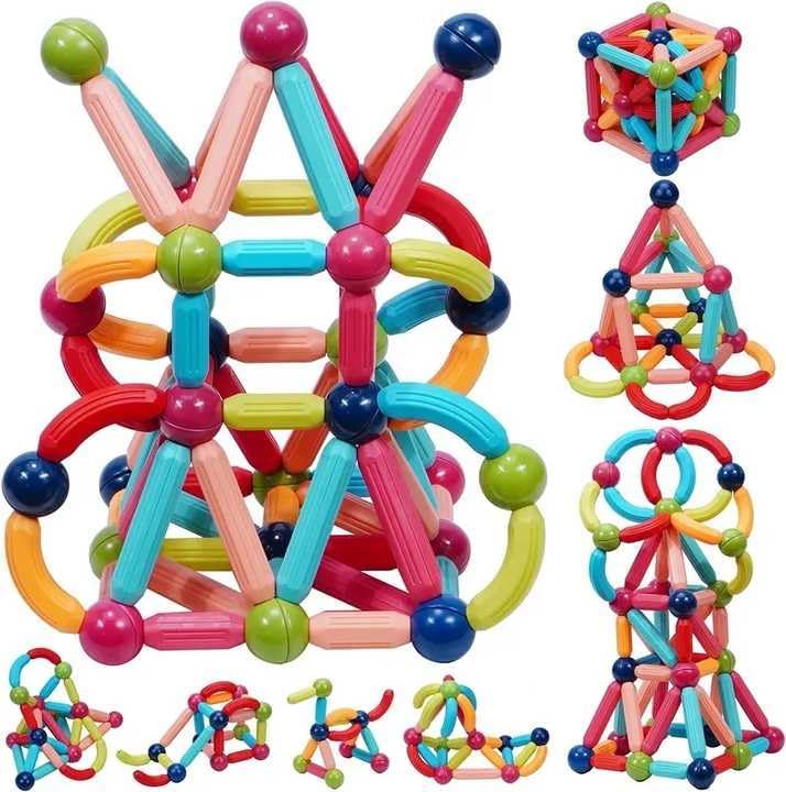Dige 42 Pcs Colorful Magnetic Blocks Sticks