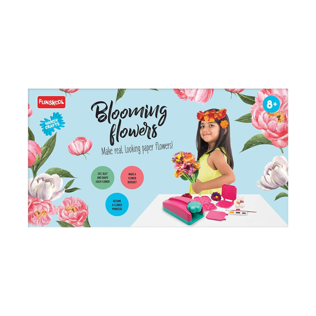 Funskool Handycrafts Blooming Flowers, Paper Flower Making kit, Make Real Looking Paper Flowers,Art and Craft Kit,
