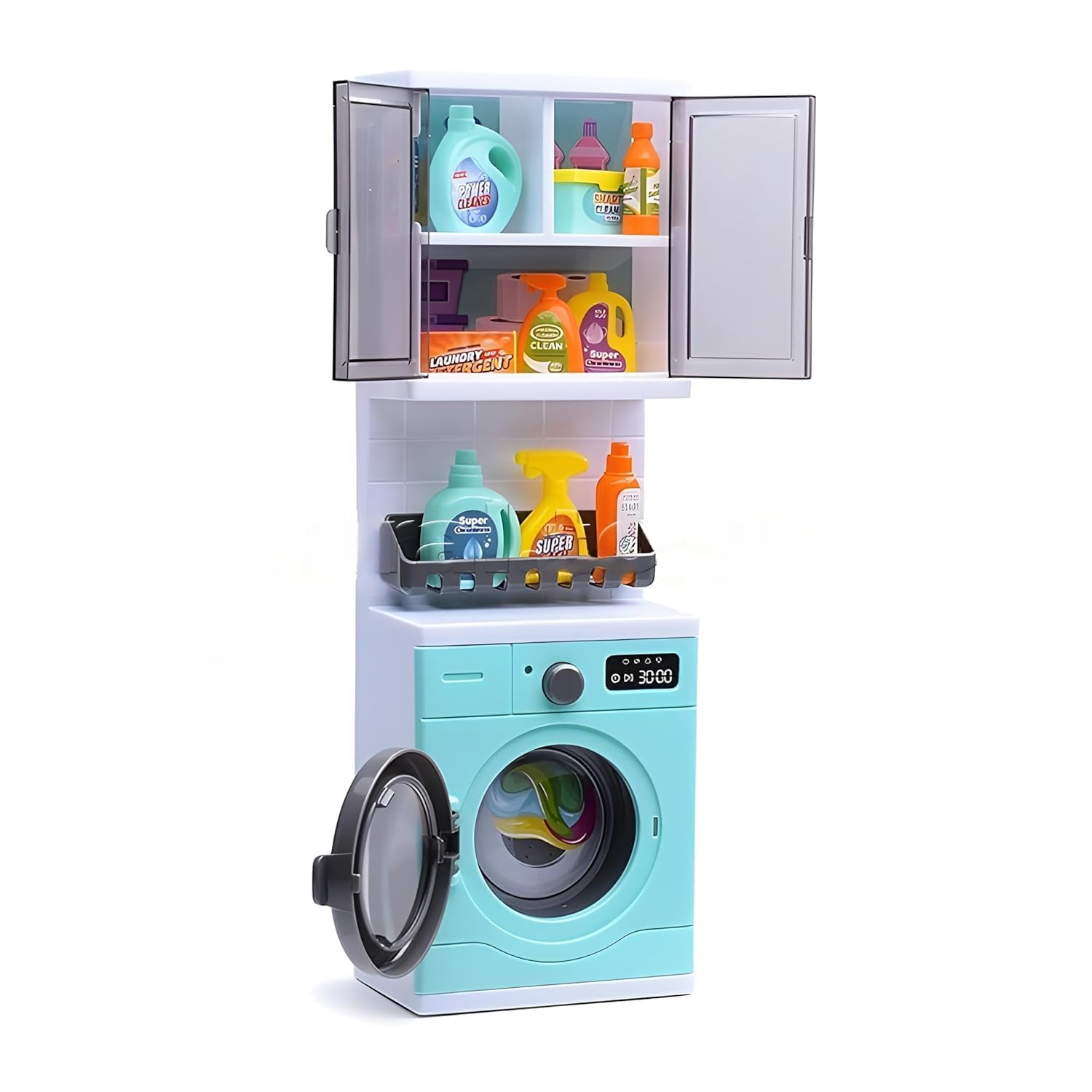 Lumo Bathroom Playset Home Toilet, Shower & Washing Machine with Light & Sound Pretend Play Set with Accessories